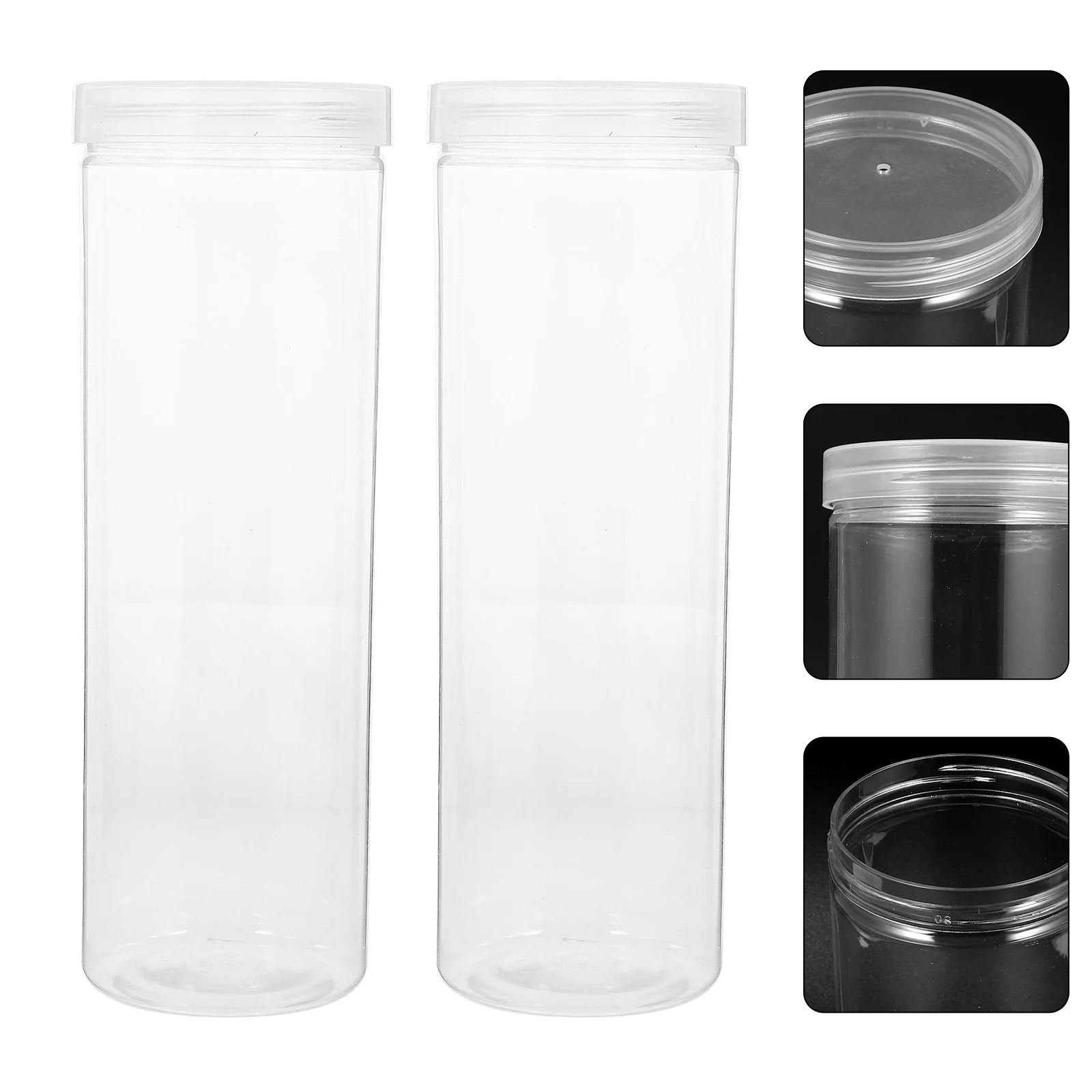 2 Pcs Plastic Pen Holder Display Case Holders Containers Writing Empty Pencil Storage Ballpoint Tube