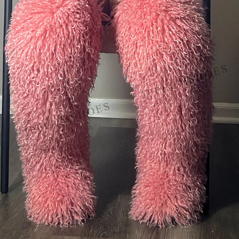 

IPPEUM оптовая продажа коричневых сапог до бедра в монгольском стиле для женщин, размер 36-46