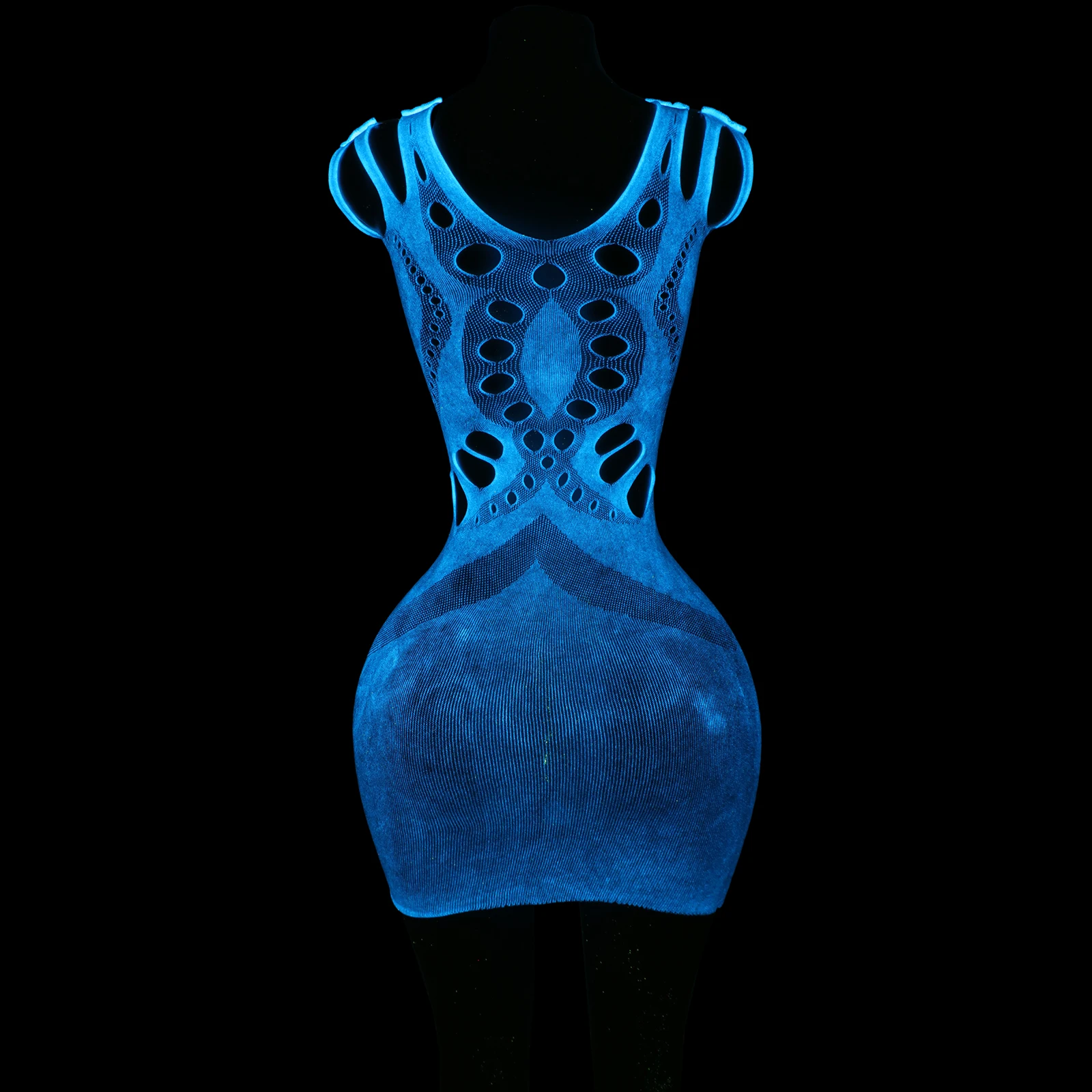 

Luminous Sheer Ruffled Dress for Women Sexy Exotic Dancewear Nightclub Performance Outfit Stage Rave Costume Club Wear