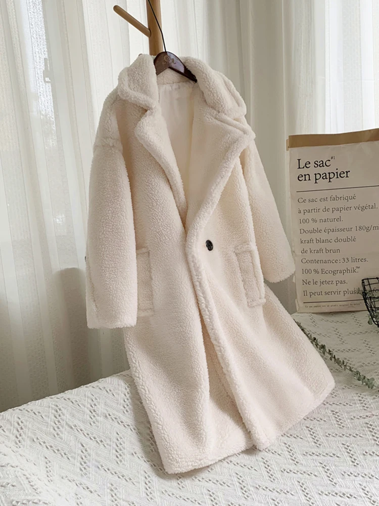 ZADORIN Zimowy Gruby Ciepły Jednolity Płaszcz Teddy Damski High Street Oversize Różowy Sztuczny Kożuch Damski Długi Płaszcz Kurtka ze Sztucznego Futra