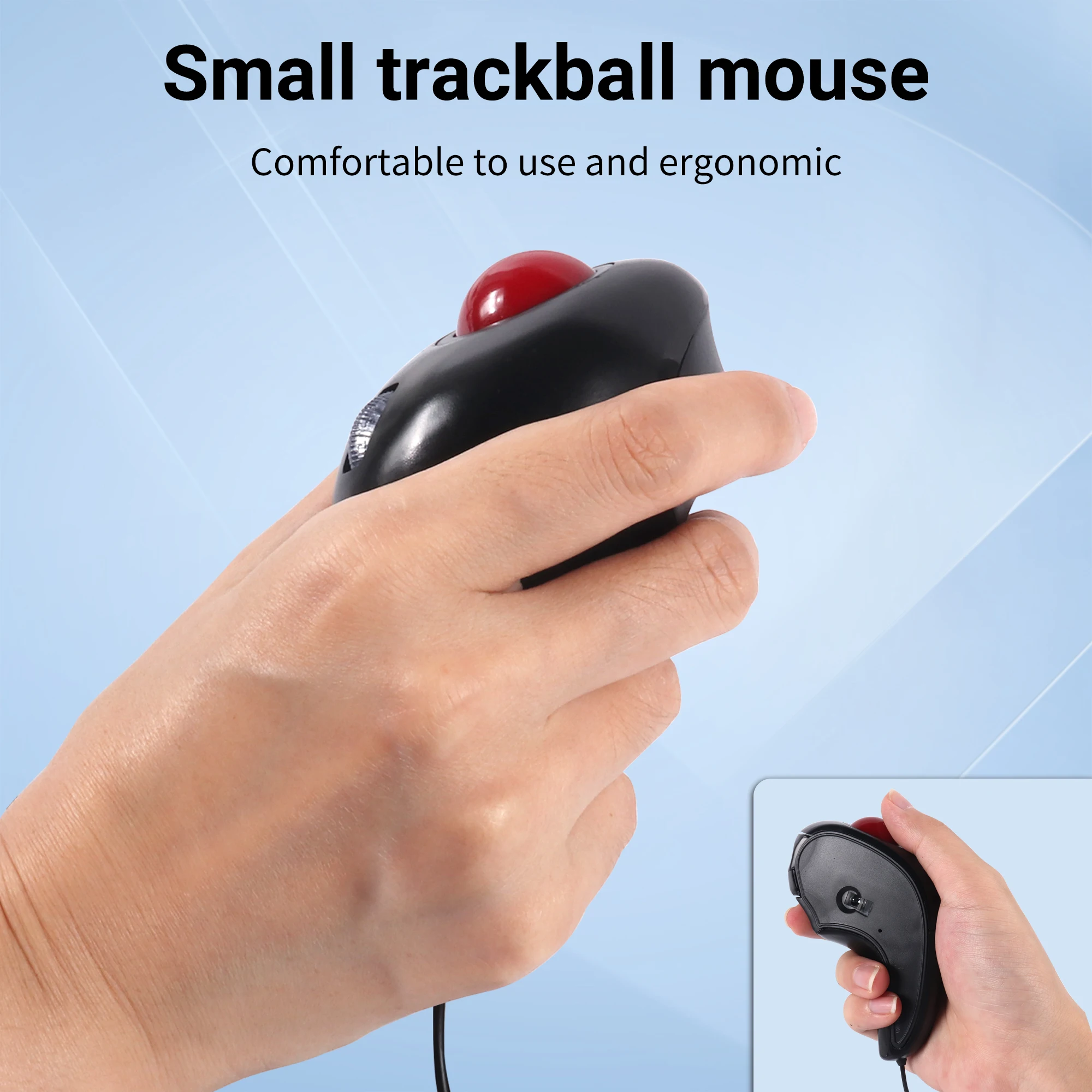 

Trackball Mause Light Weight Portable Wireless 2.4G Or Wired Ergonomics Design Office Use Air Mouse Class Meeting Speech Mice