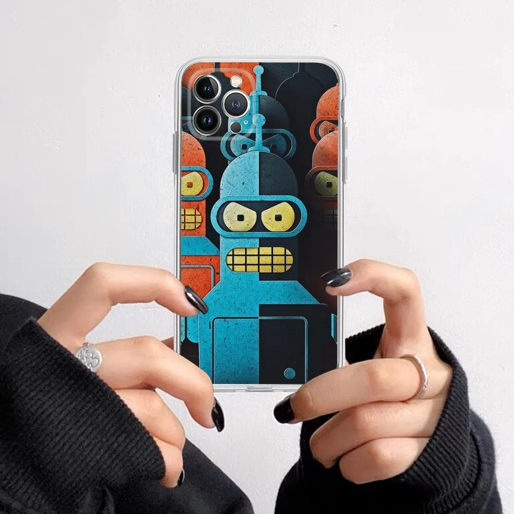 Funny  Futuramas Robot Bender Phone Case for iPhone 15 8 7 6 6S Plus X SE 2020 XR XS 14 11 12 13 Mini Pro Max Mobile Case