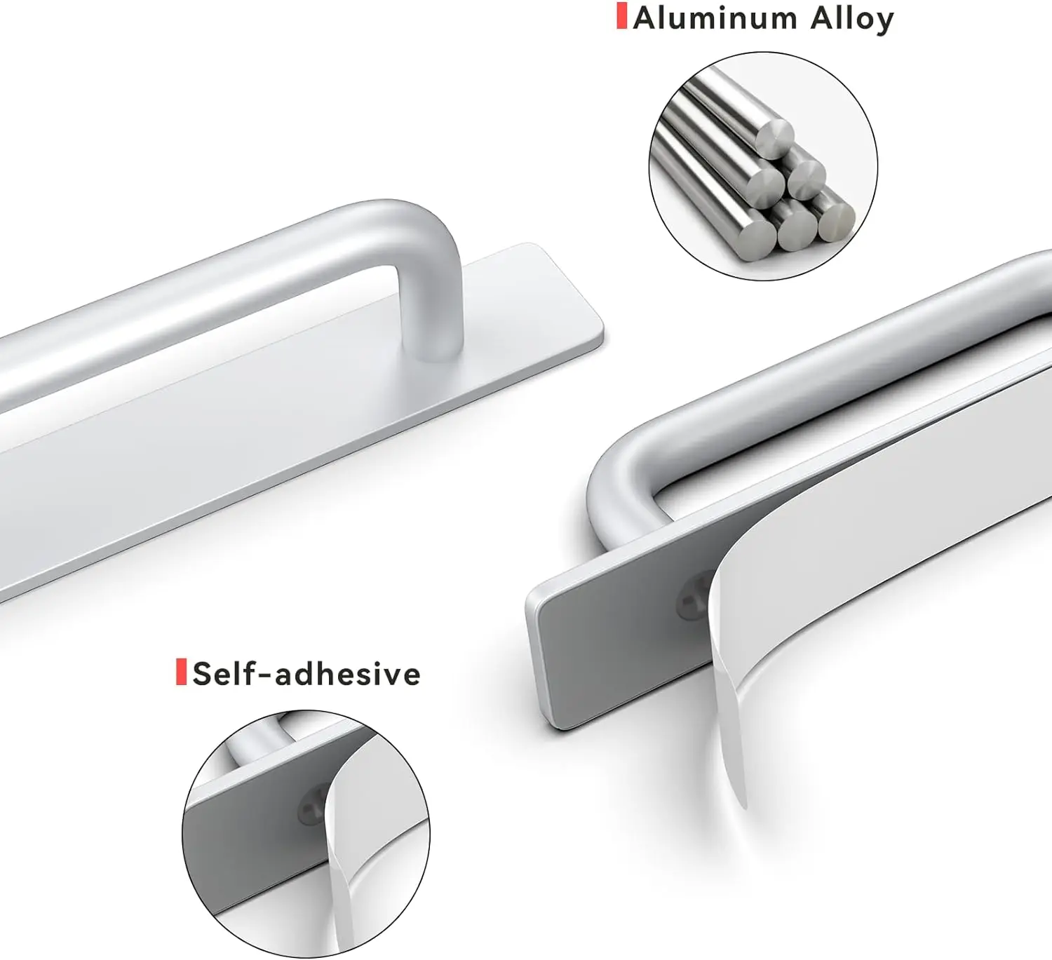 Self Stick Cabinet Pulls No Drilling Silver Drawer Pulls Adhesive Cabinet Handle Push Pull Helper Stick on Door Handles