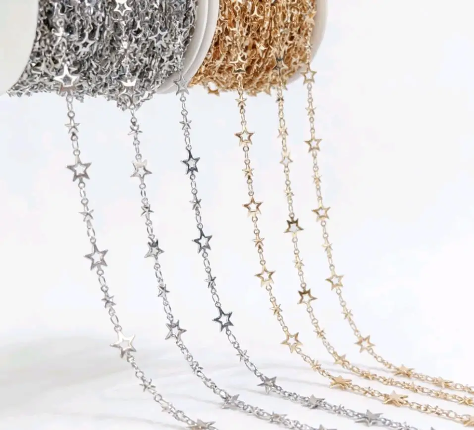Hollow Star-Shaped Iron Chain for DIY Necklace Bracelet Making