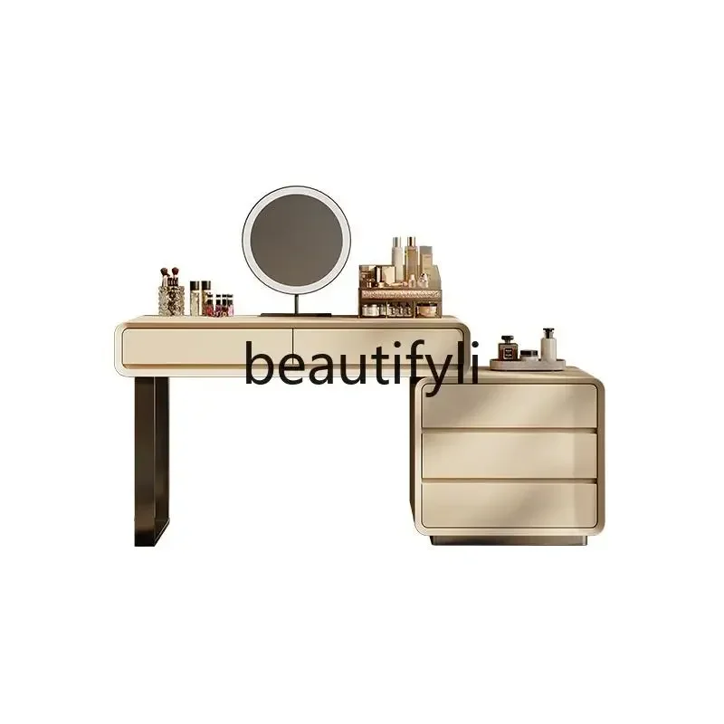 

Dresser 2025 new straight chest integrated modern simple home bedroom white all solid wood dressing table