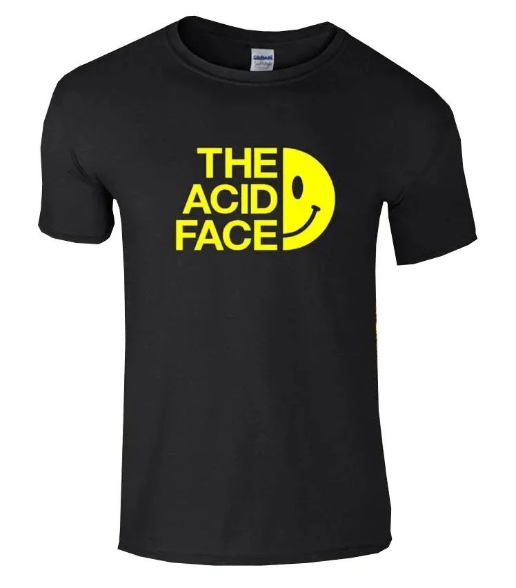 THE ACID FACE T-SHIRT SHOOM SUNRISE SPECTRUM TECHNO ACID HOUSE RAVE FLYER NEW