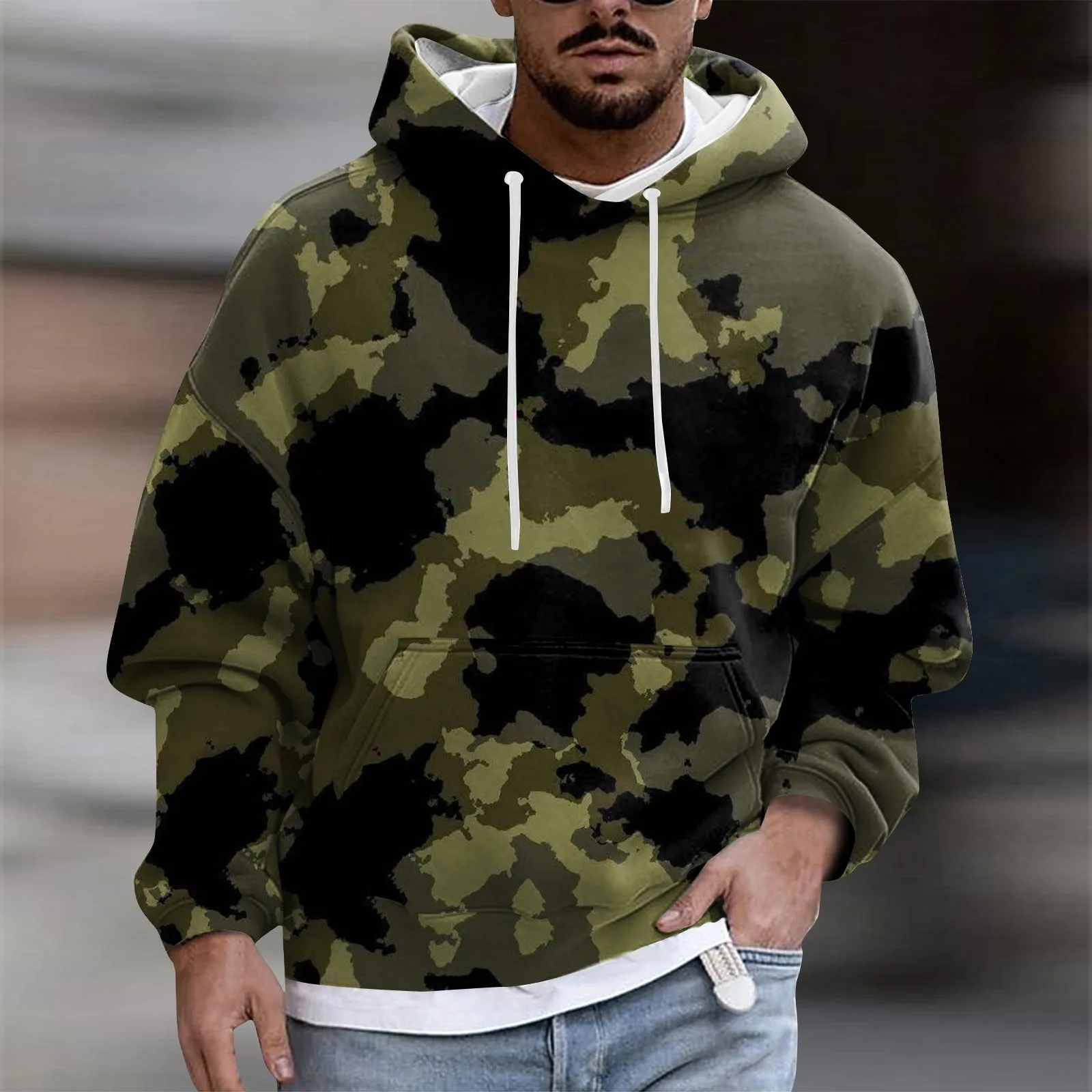 Men's Hoodie 3D Camouflage Print Sweatshirt For Men Harajuku Hooded Shirt Pullover Casual Clothes Oversized Top Men's Clothing