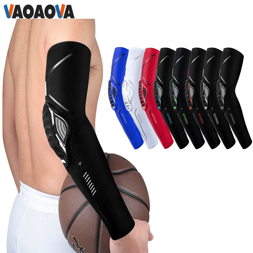 1 Pcs Elastic Sports Protectors Gear Elbow Support Pads Honeycomb Arm Guard Sleeve Crashproof Bicycle Riding Basketball Football