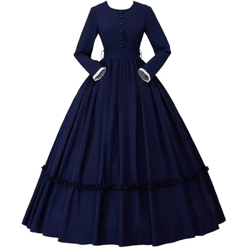

18th Century Civil War Southern Belle Ball Gown for Women Medieval Retro Theater Blue Dress Renaissance Princess Cosplay Costume