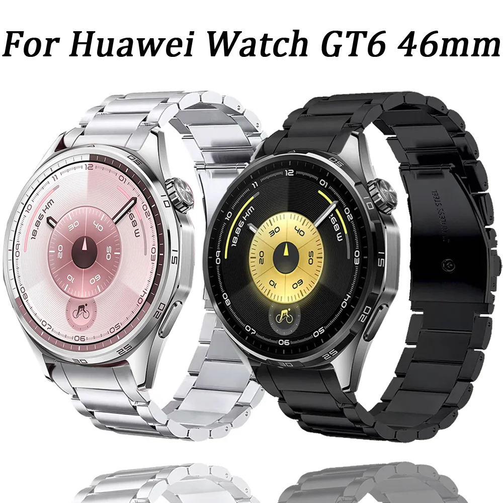 No Gap Offizielles Schnittstellenarmband für Huawei Watch GT6 GT5 GT4 46 mm Metall-Edelstahl-Armband für Huawei Watch GT6 46 mm Band
