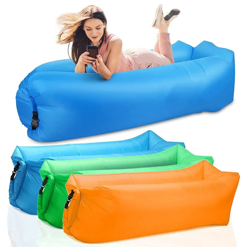 

Inflatable Lounger Air Sofa Portable Waterproof Anti-air Leaking Beach Chair Camping Hiking Seaside Ideal Couch Outdoor Mattress