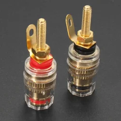 8pcs Gold Plated Speaker Terminal Binding Post Connector Plug Panel Mount Connector Banana Plug Socket For Loudspeakers