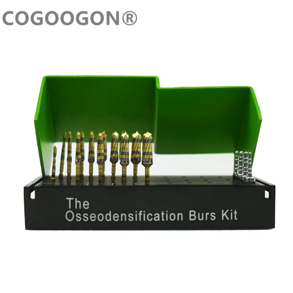 17pcs/Set Titanium Dental Osseodensification Bur Drills Dental Implant Green Kit Surgical rust free