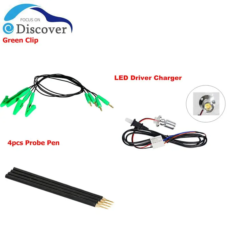 4pcs/Set Probe Pens Green Wire Clip Cables For Replacement Needles For FGTECH Supports LED BDM Frame Power Probe