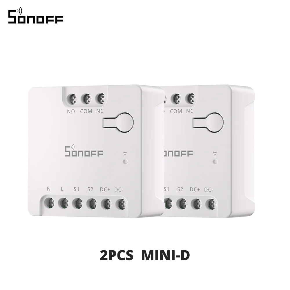 SONOFF MINI-D Droge Contact WiFi Smart Switch ESP32 Chip Matter Compatibel AC/DC Ingang 1-10 Stuks Set Slimme Scène via EWeLink Alexa
