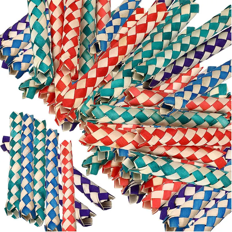 6-12-24 Pieces Funny Finger Traps Creative Magic Tricks Jokes Natural Chinese Bamboo Finger Traps Fingertip Toys For Children