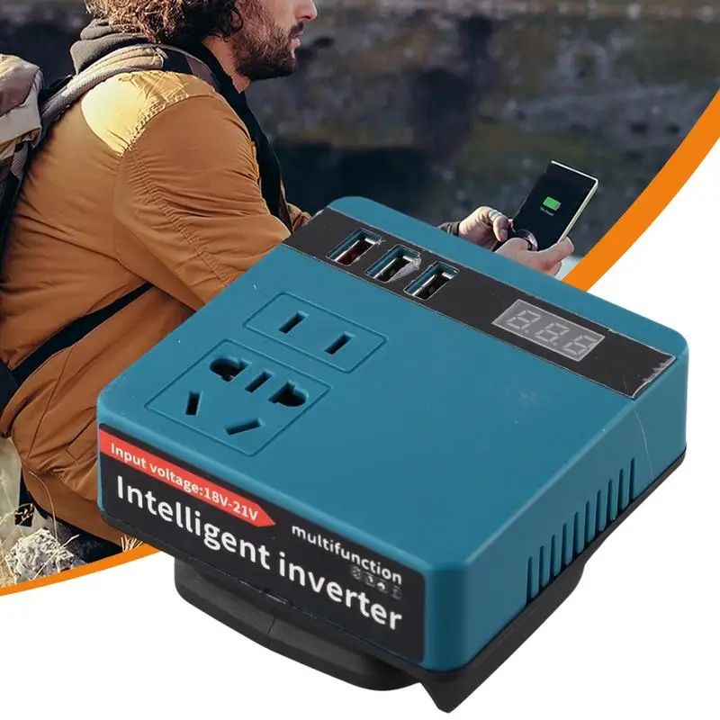 AC220V lithium battery inverter For Makita 18V Li-ion B​attery Outdoor Operation Inverter AC220V/DC18V Power Station Generator