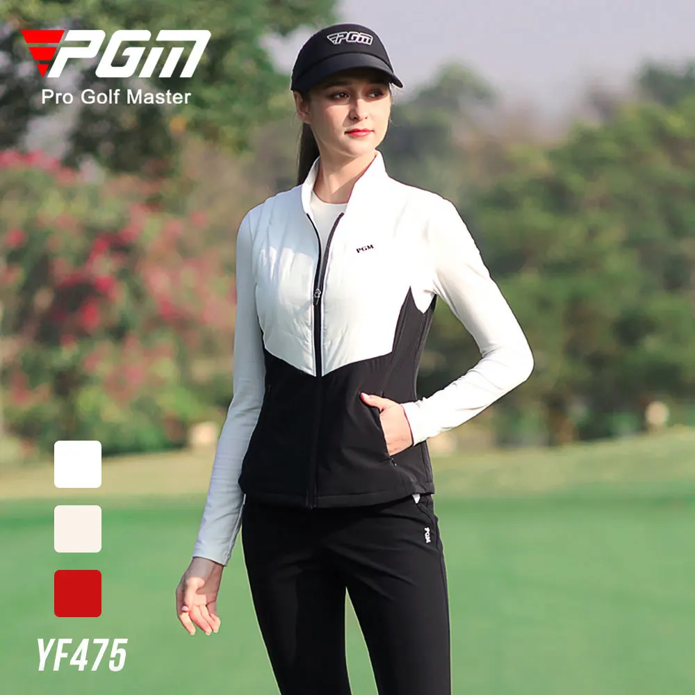 

PGM autumn and winter new golf ladies vest plus cotton to keep warm golf ultra-light sports top
