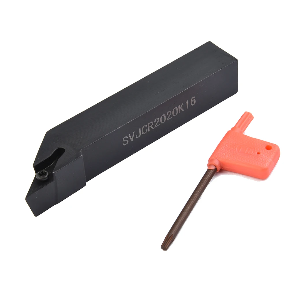 

Right Hand + Wrench Turning Tool Holder Kit SVJCR 2020K16 93 Degree External Lathe Carbon Steel Sale Practical