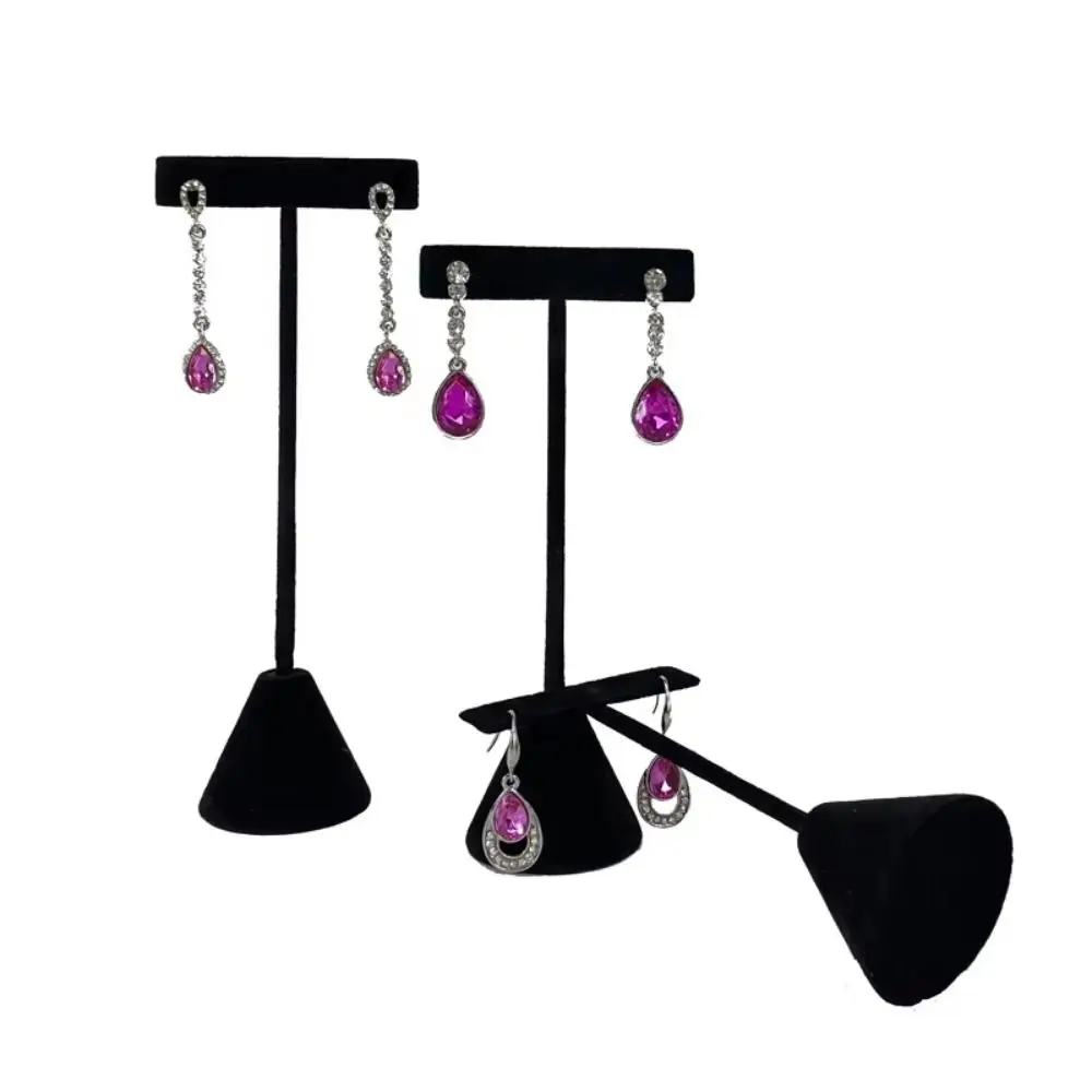 

Luxury T-Shape Velvet Earrings Display Rack Exquisite Ins Earrings Holder Ornaments Storage Earrings Display Stand Photo Props