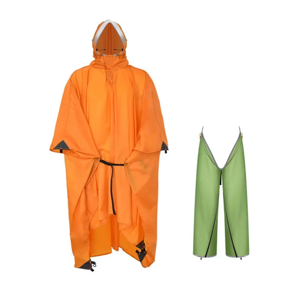 Rain Ponchos Pants 20D Nylon Rain Poncho Rain Pants Rain Coat Shelter Detachable Trouser Legs Lightweight Waterproof Hiking