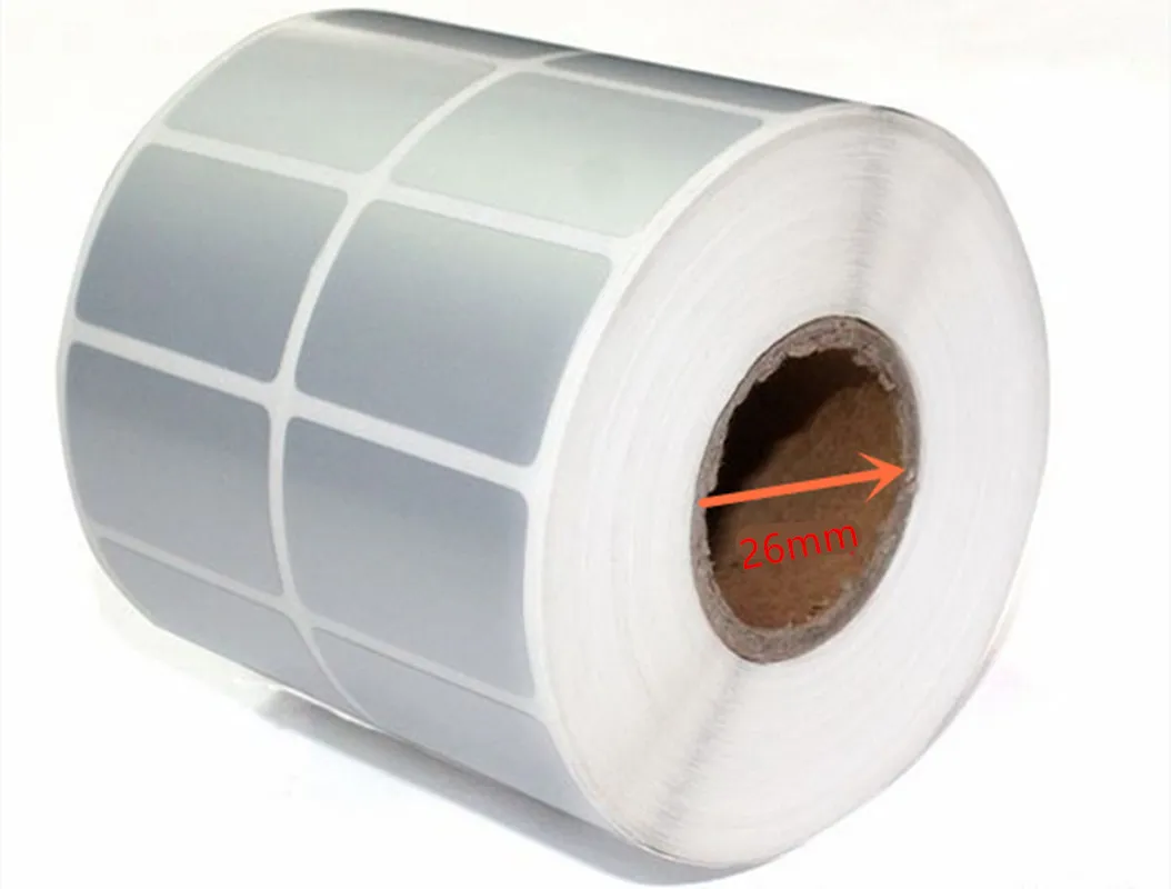 

Sample 46mm x 40mm with 26mm Double row Silver PET 4000pcs Ribbon 100*70
