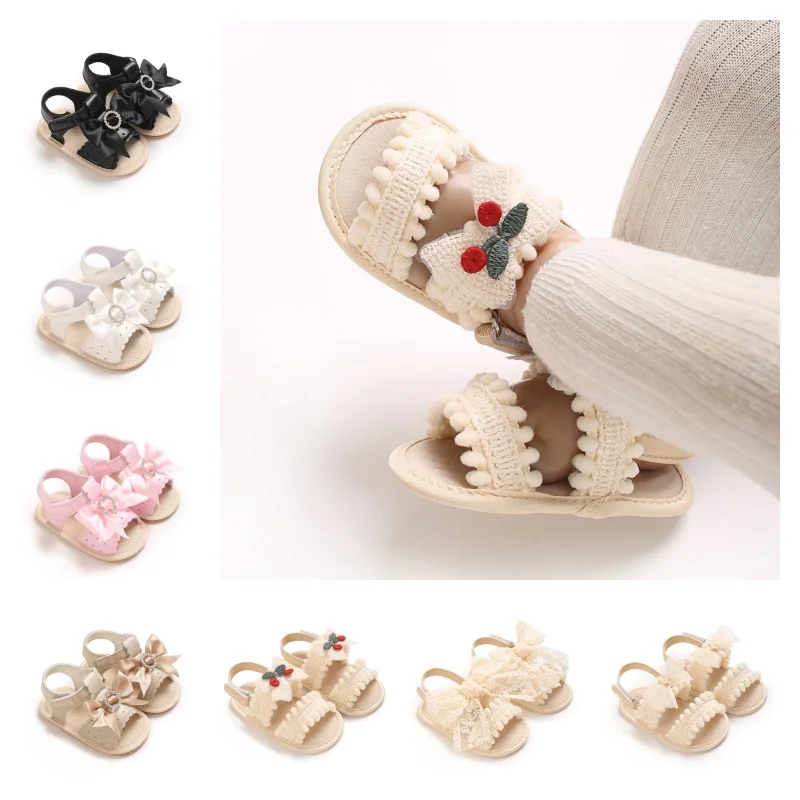

Cute bow girl baby summer sandals 0 18 months sweet princess style baby first walking shoes daily outdoor comfortable shoes