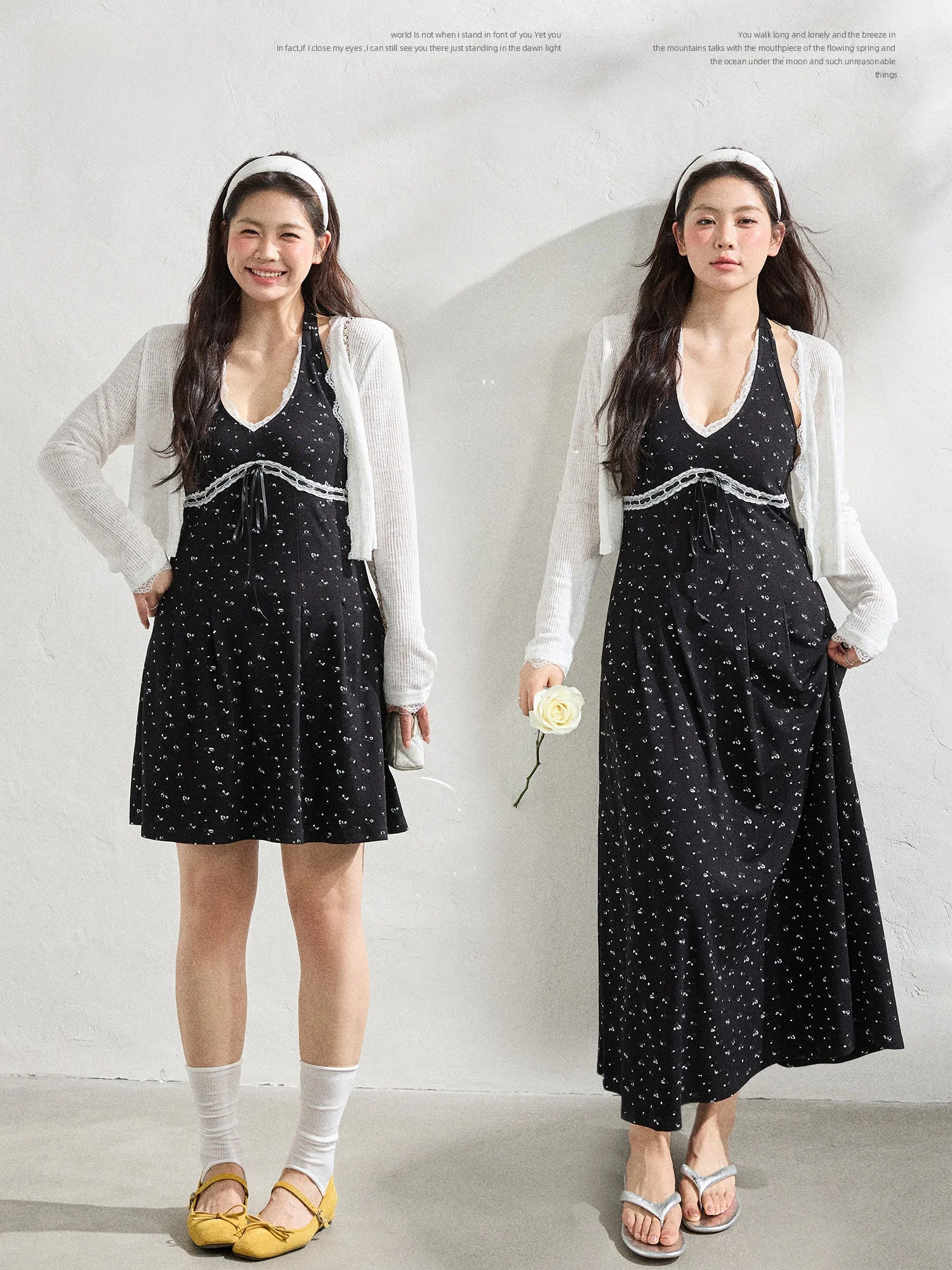 

plus Size Women's Lace Trim Floral Dr Hanging Neline A-Line Skirt High Waist Long Sve V-Ne Spring Summer Autumn