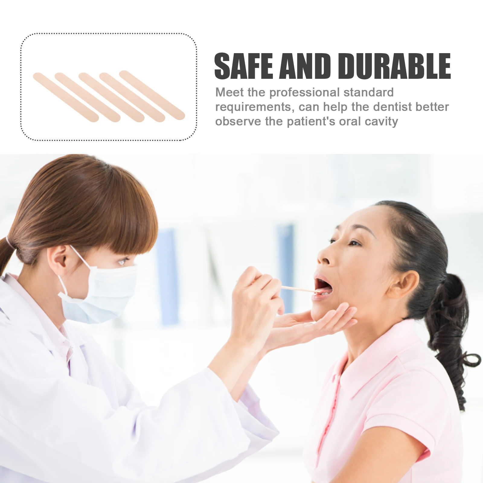 

200 Pcs Spatula Smooth Tongue Depressors Stirring Advanced Easy Replacement Portable Sticks Wooden Useful Edge