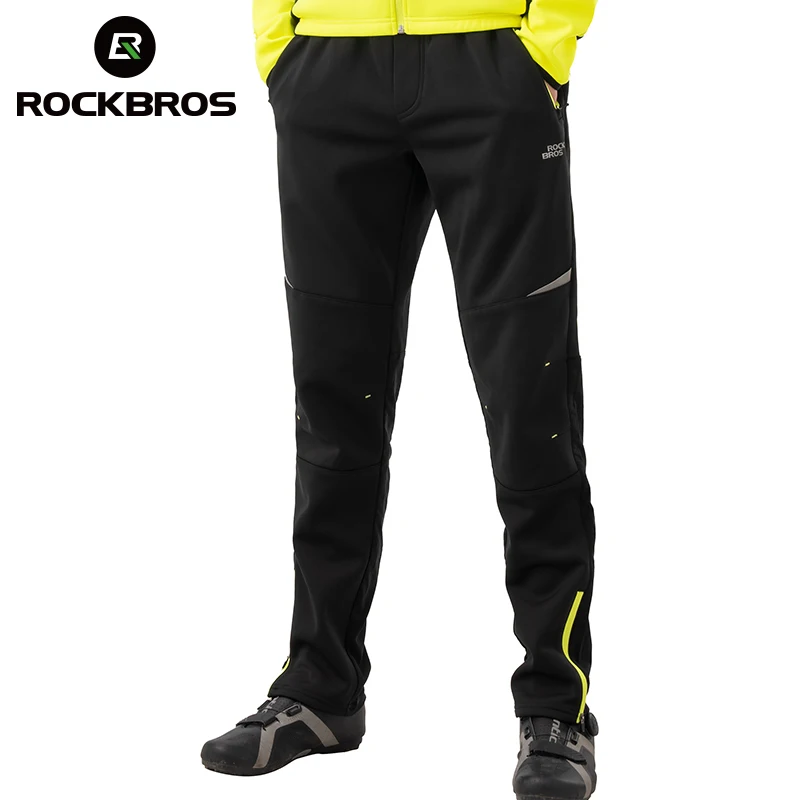 

ROCKBROS мужские велосипедные брюки ветрозащитные сохраняющие тепло велосипедные длинные брюки спортивные штаны на открытом воздухе термофлисовые MTB шоссейные велосипедные брюки