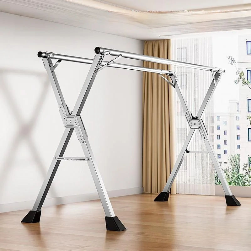 

Indoor Stainless Steel Clothes Drying Rack Stand Retractable Blanket Drying Tool Balcony Bedding Dryer Space Saving Organizer