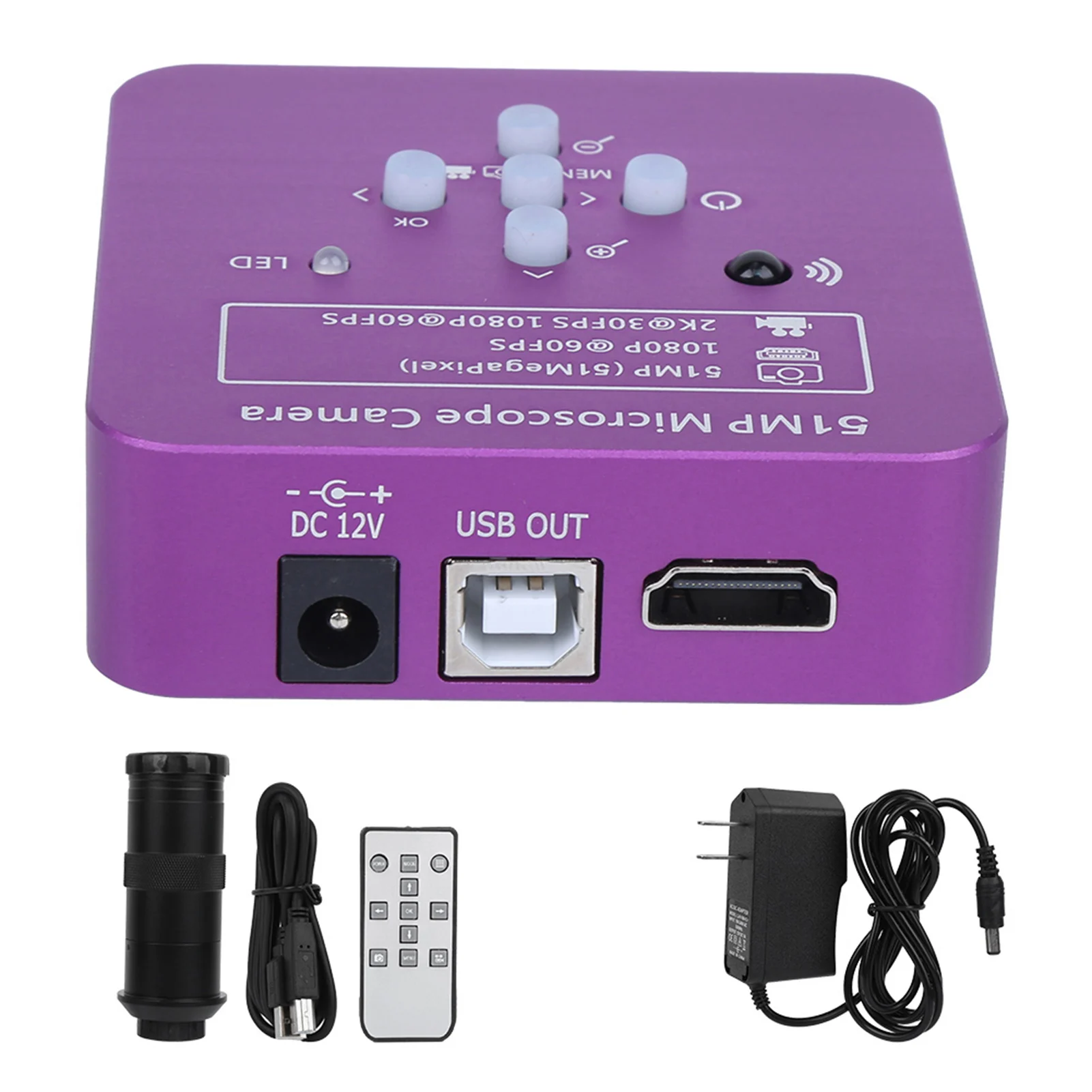 Industrial HD High‑Speed Electronic Digital Video Camera High Definition Microscope Camera C Mount Lens Screen Webcam Recorder