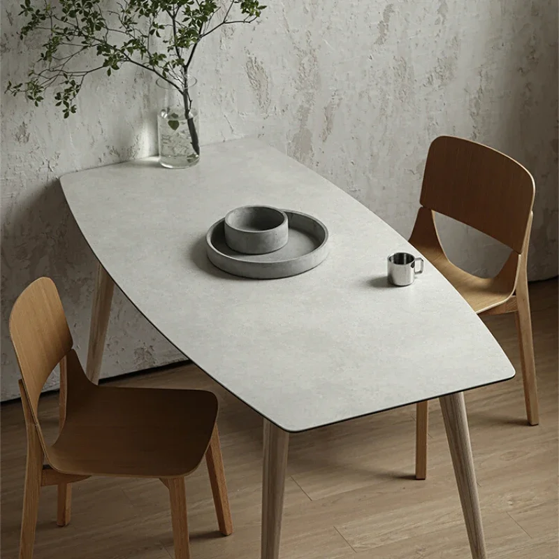 Italian imported minimalist rock board solid wood table Western dining table