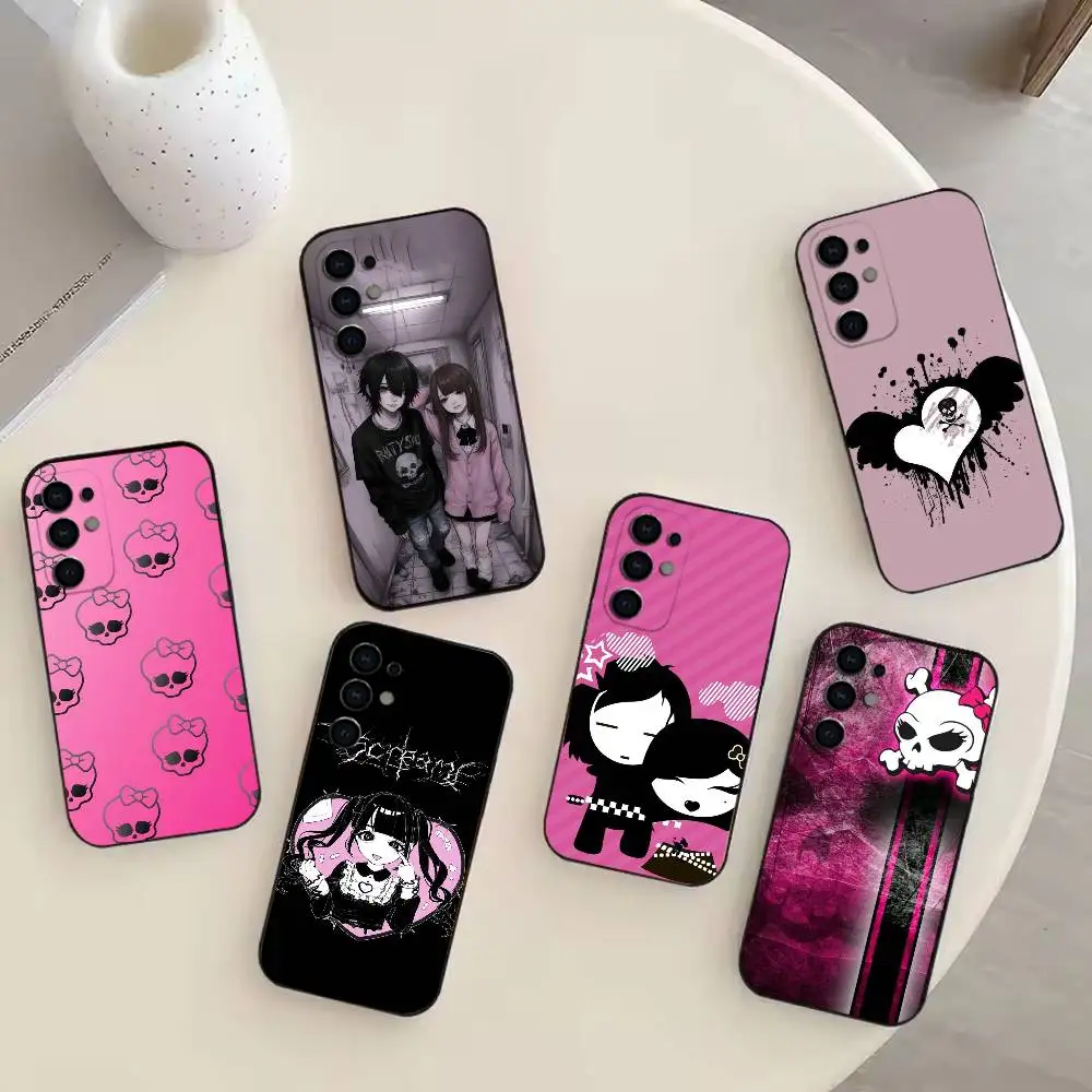 

Love Black And Cute Emo Goth Phone Case For Samsung S25,S24,S21,S22,S23,S30,Ultra,S20,Plus,Fe,Note,10,9,5G Black Cover