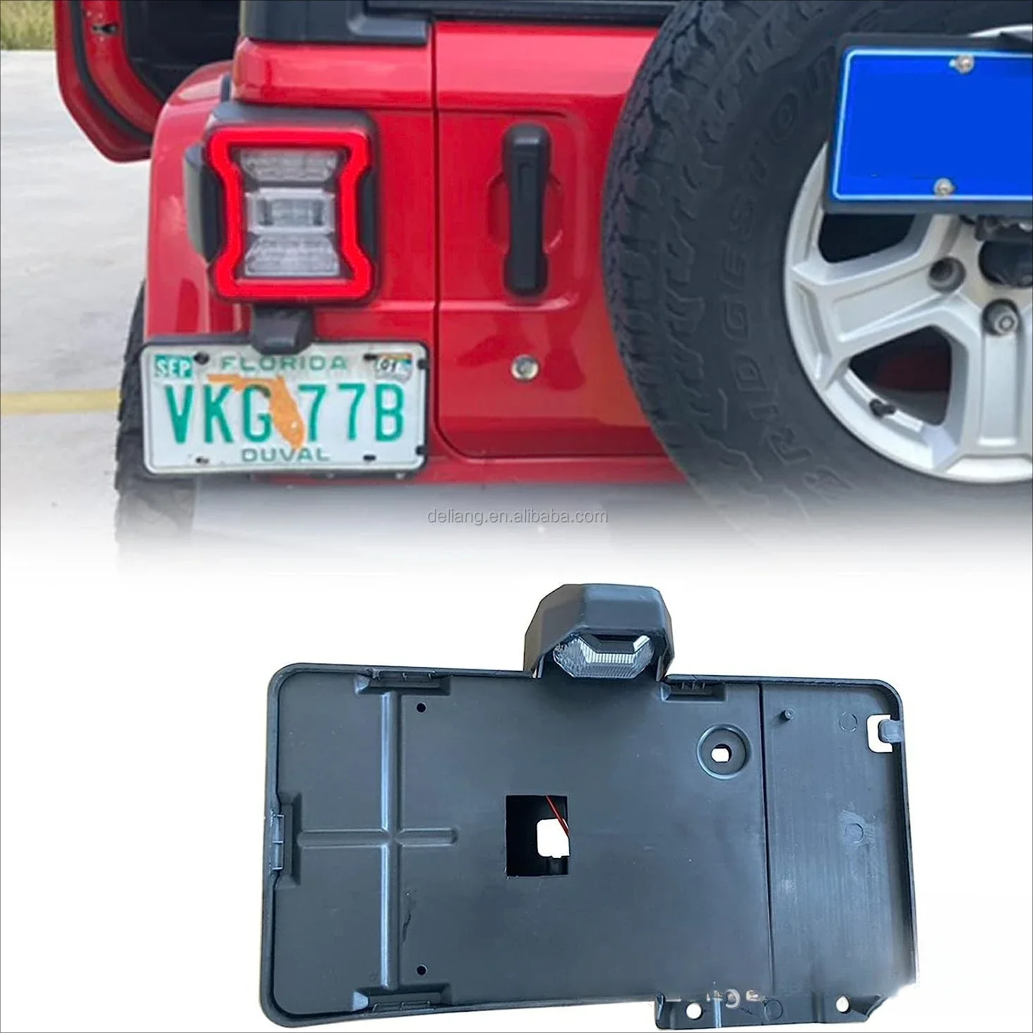 

Cross-border wholesale Applicable to 18-24JEEP Wrangler US License Frame License Frame JL Wrangler License Frame