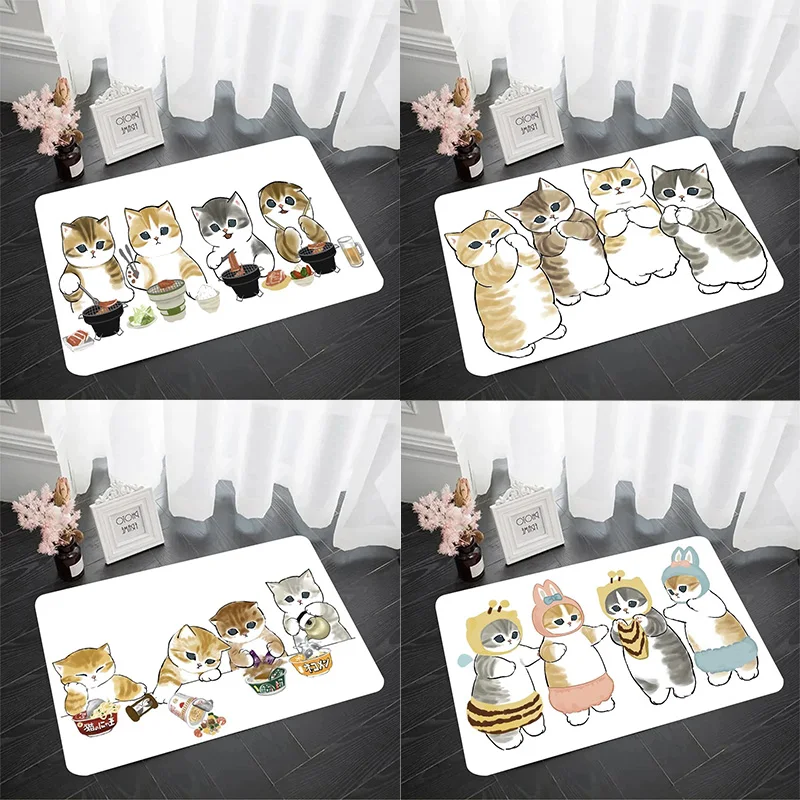 Cute Cartoon Cat Pattern Door Front Mat Decoration Home Bathroom Floor Mat