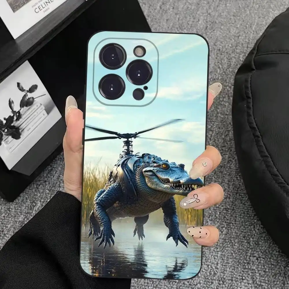 حافظة هاتف Brainrot Tralalero لهاتف iPhone 17,16,15,14,13,12,11,Plus,Pro Max,XS,X,XR,SE,Mini,8,7,غطاء أسود من السيليكون الناعم #4