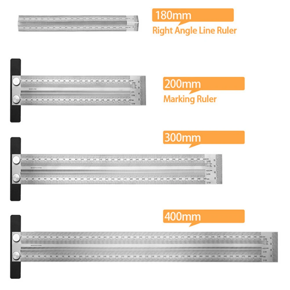 Stainless Steel T-type Ruler Hole Ruler Woodworking Scribing Ruler Scale Ruler High-precision Stainless Steel Ruler