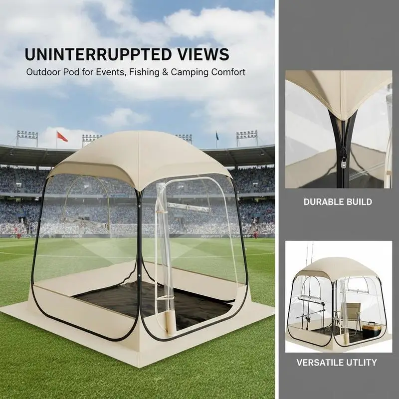 Carpa transparente, 160x160x182 cm, carpa desplegable para 2-4 personas, carpa deportiva con tapete para el suelo y cubierta superior, carpa burbuja para exteriores, refugio para acampar para eventos, pesca, celebraciones