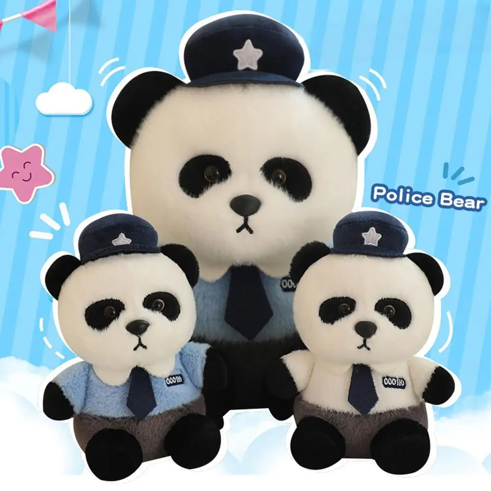 15/25/35cm Police Panda Plush Toy Cartoon Stuffed Animals Police Uniform Plush Doll Gift For Children Adult Kids Polices Decor