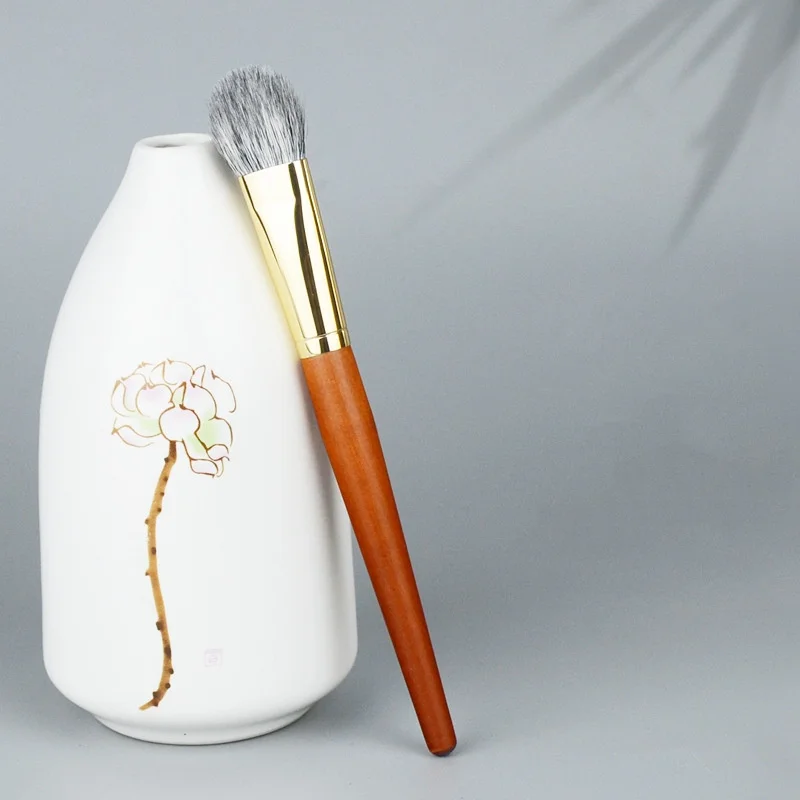 Natuurlijk haar Blush Brush Gezichtsdetail Schaduw Make-upborstels Geitenharen Blusher Bronzer Pro Essential Cosmetic Tools