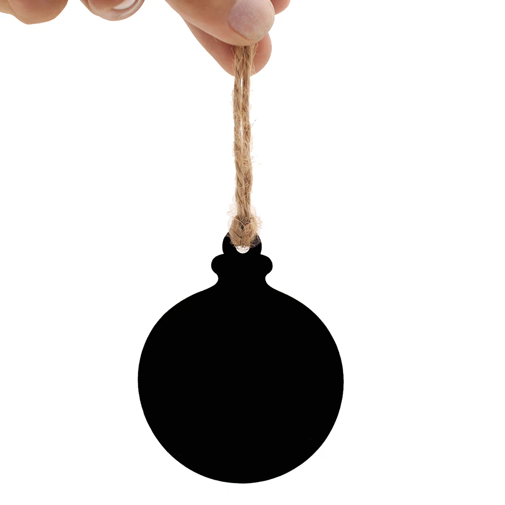 

10 PCS Mini Wooden Chalkboard Oval Hanging Reusable Christmas Pendant for Wedding Kids Crafts Decoration Party