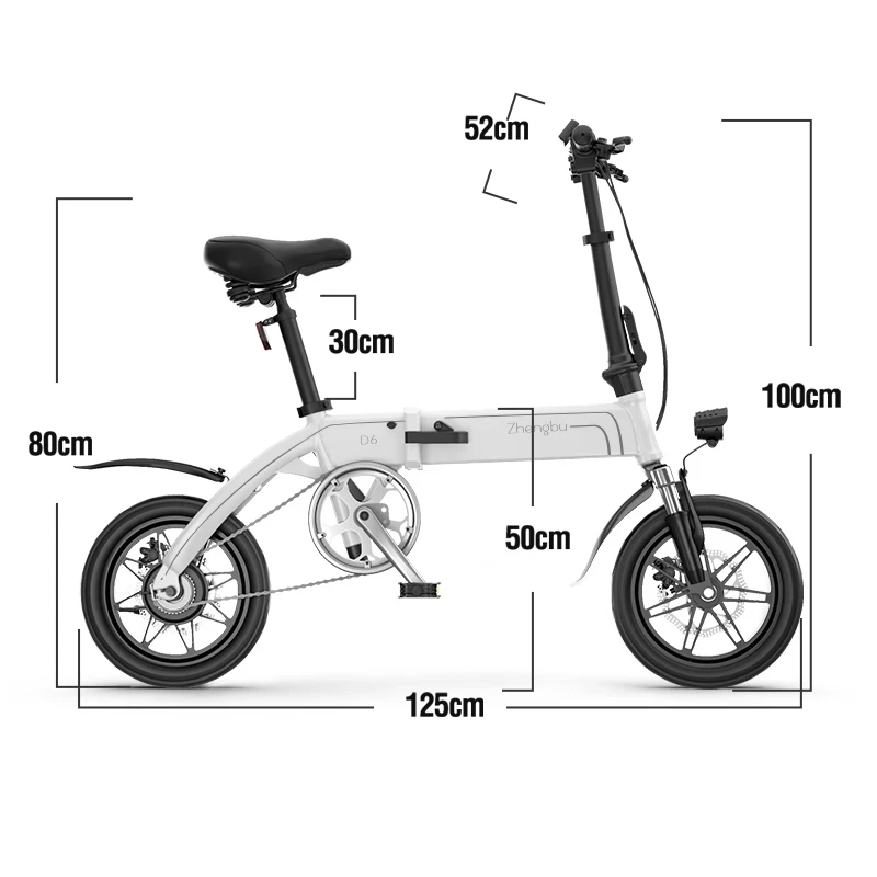 Zhengbu-ミニ軽量電動自転車、アルミニウム合金、新デザイン、14インチ、d6