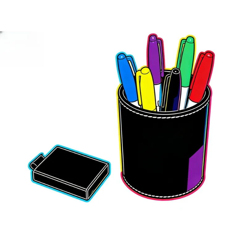 Color Pen Prediction 2.0 Leather Pen Holder Magic Trick Mentalism 6 Pens Stage Close Up Illusion Prop