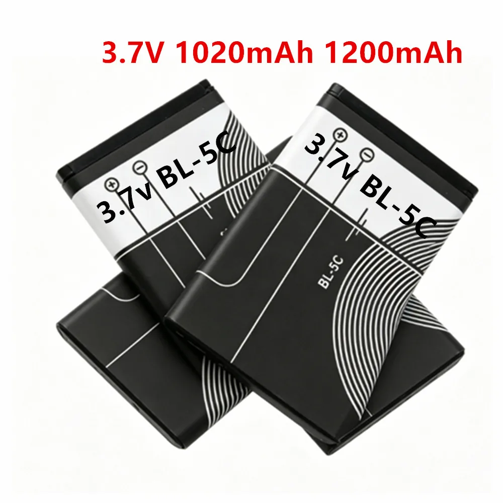3.7V 1020mAh 1200mAh Battery BL-5C BL5C BL 5C Rechargeable Batteries For Nokia 2112 2118 2255 2270 2280 mobile phone battery