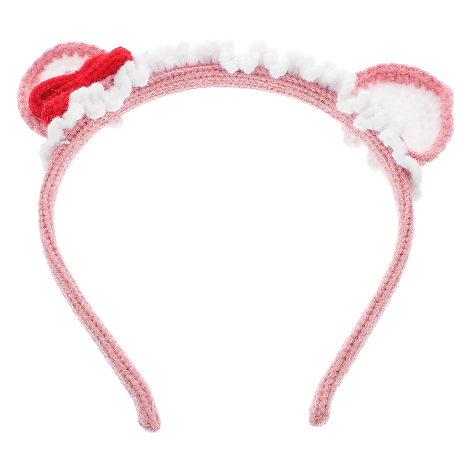 

Crochet Headb Women Knitted Hairb Cat Ears Spring Festival Accessories Soft Yarn Wedding Party Easter Photo Props