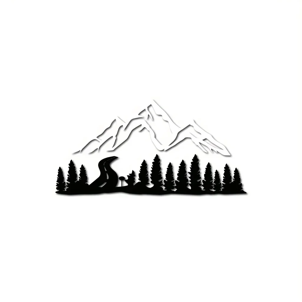 CIFBUY Decoration Iron Crafts Mountain and Forest Metal Wall Art Hill and Trees Metal Home Decoration Metal Wall Hanging Decor I