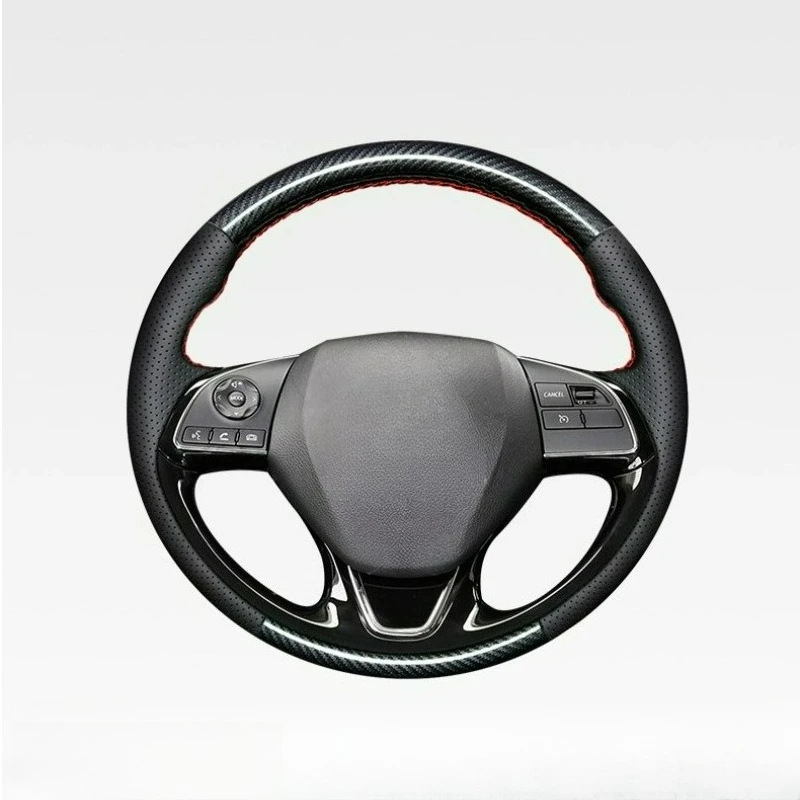 

For Mitsubishi ASX Mirage 2016-2019 Outlander 2015-2019 Eclipse 2017-2019 Hand-stitched black Leather car steering wheel cover