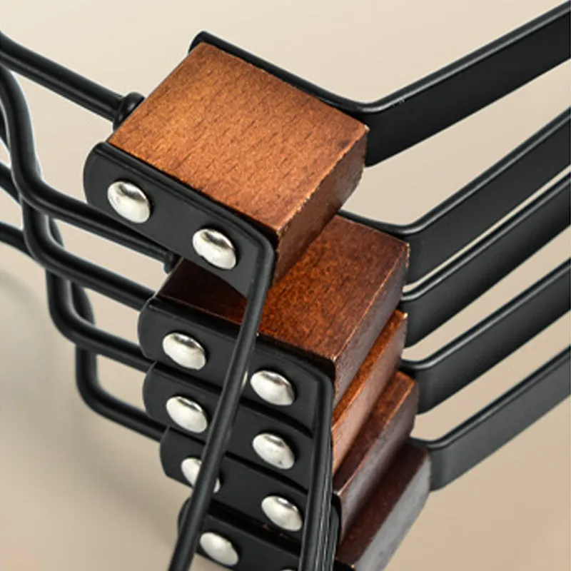 Beech Hanger Light Luxury Metal Solid Wood Clothes Hanger Log Nordic Style Trousers Hanger Wardrobe Hanger