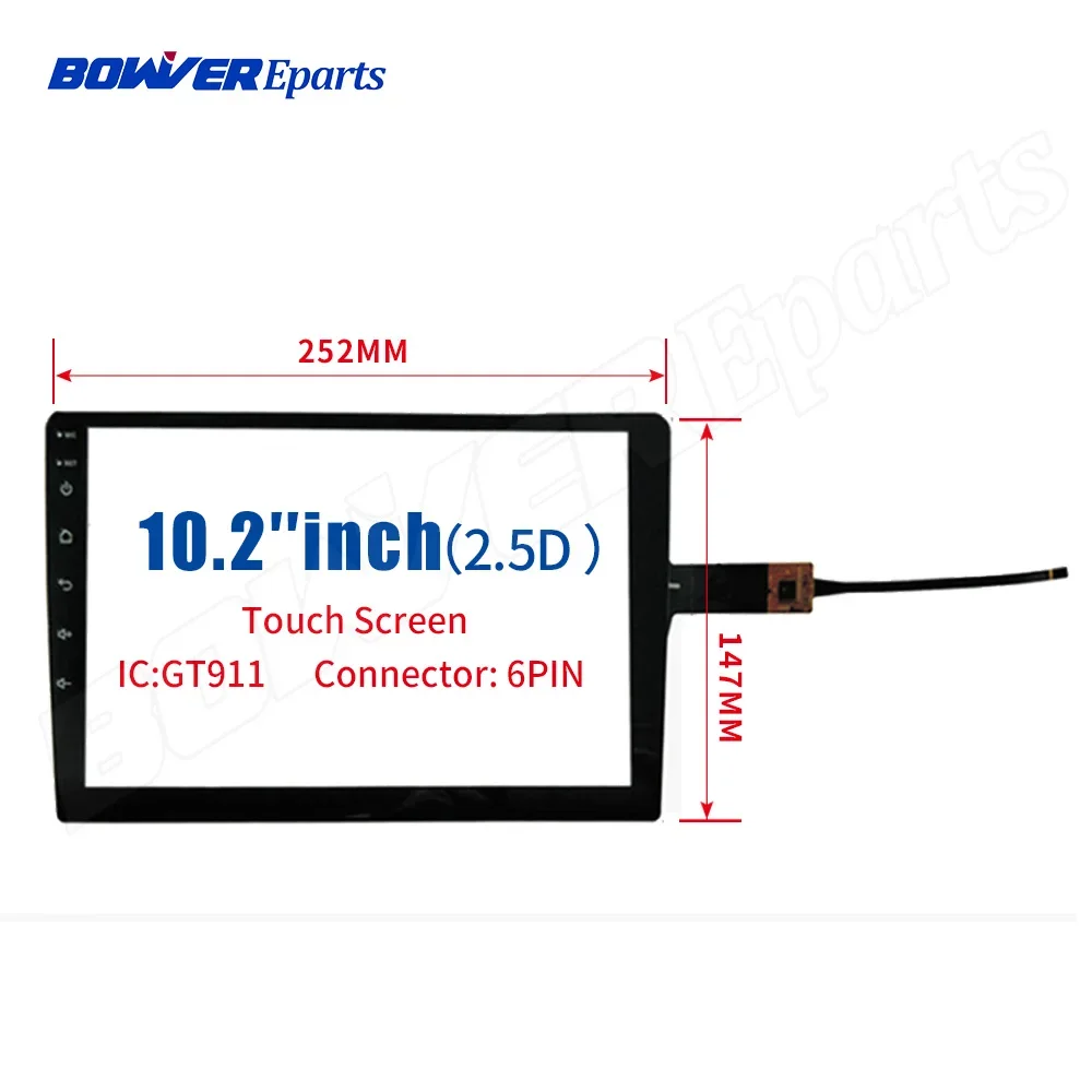 

10.1 10.2Inch For Variety -252.09*146.76mm 252*146mm 252*147mm 6Wires Digitizer Glass Monitor Industrial Capacitive Touch Screen